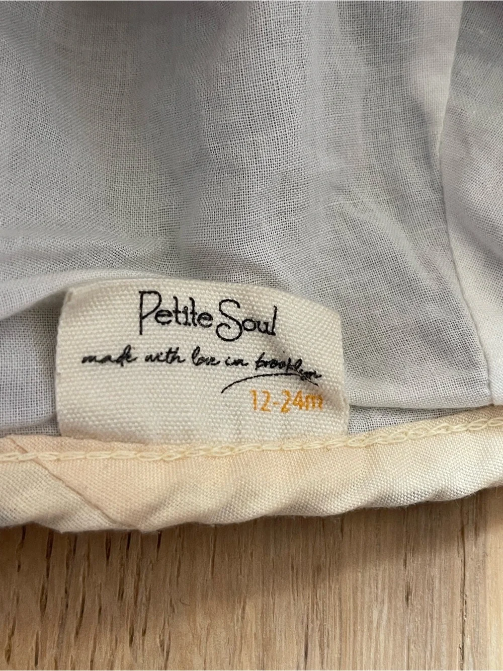 Petite Soul Tweed Textured Gray Baby Bonnet with Cream Trim